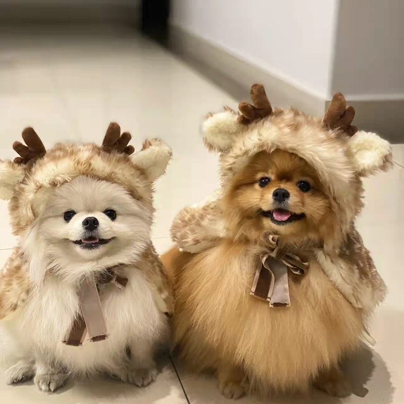 Pet Christmas Apparel Elk Cloa - Winter Clothing Dress Up ulasan dan harga
