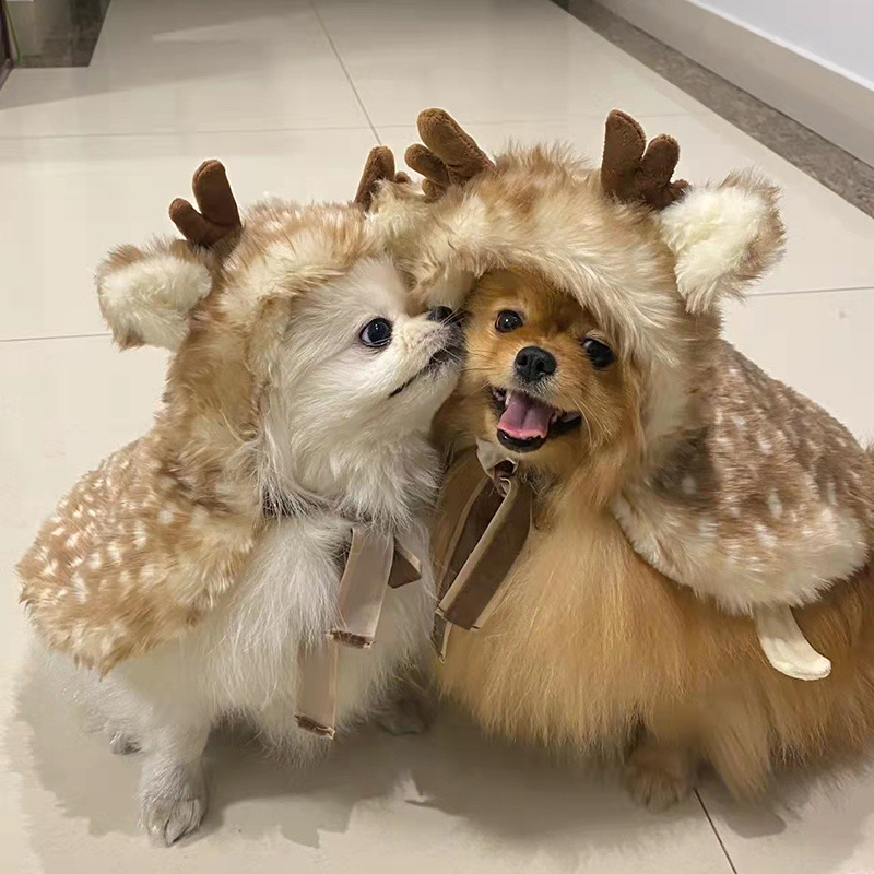Pet Christmas Apparel Elk Cloa - Winter Clothing Dress Up ulasan dan harga