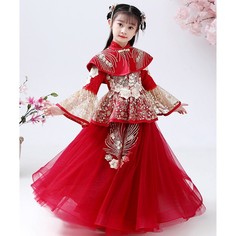 Girls Hanfu Cheongsam Costume  - Winter Clothing Kids ulasan dan harga