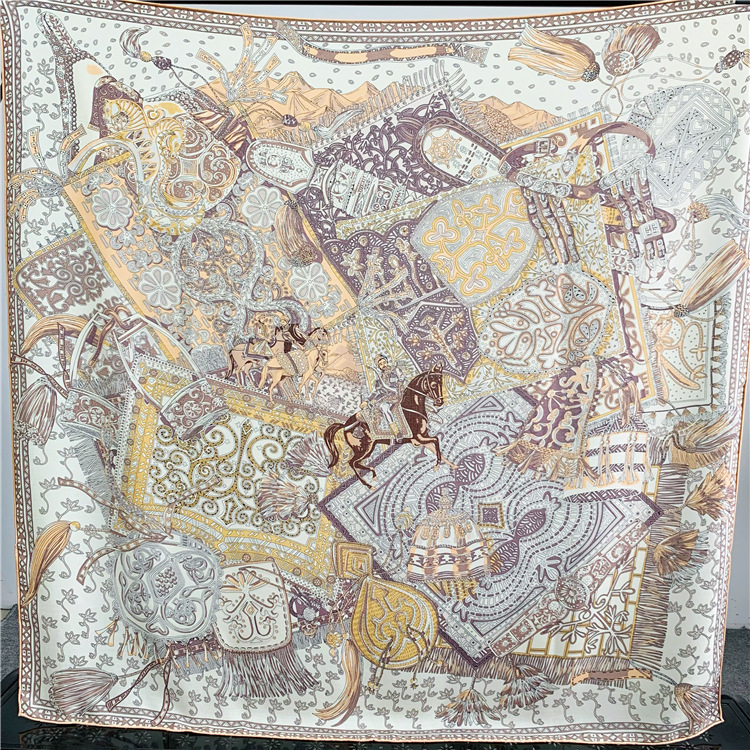 Silk Wool Scarf 135CM Luxury D - Winter Clothing Hong Kong ulasan dan harga