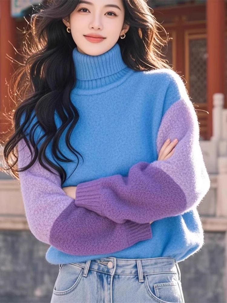 Stylish Contrasting Colors Spl - Winter Clothing Colors ulasan dan harga