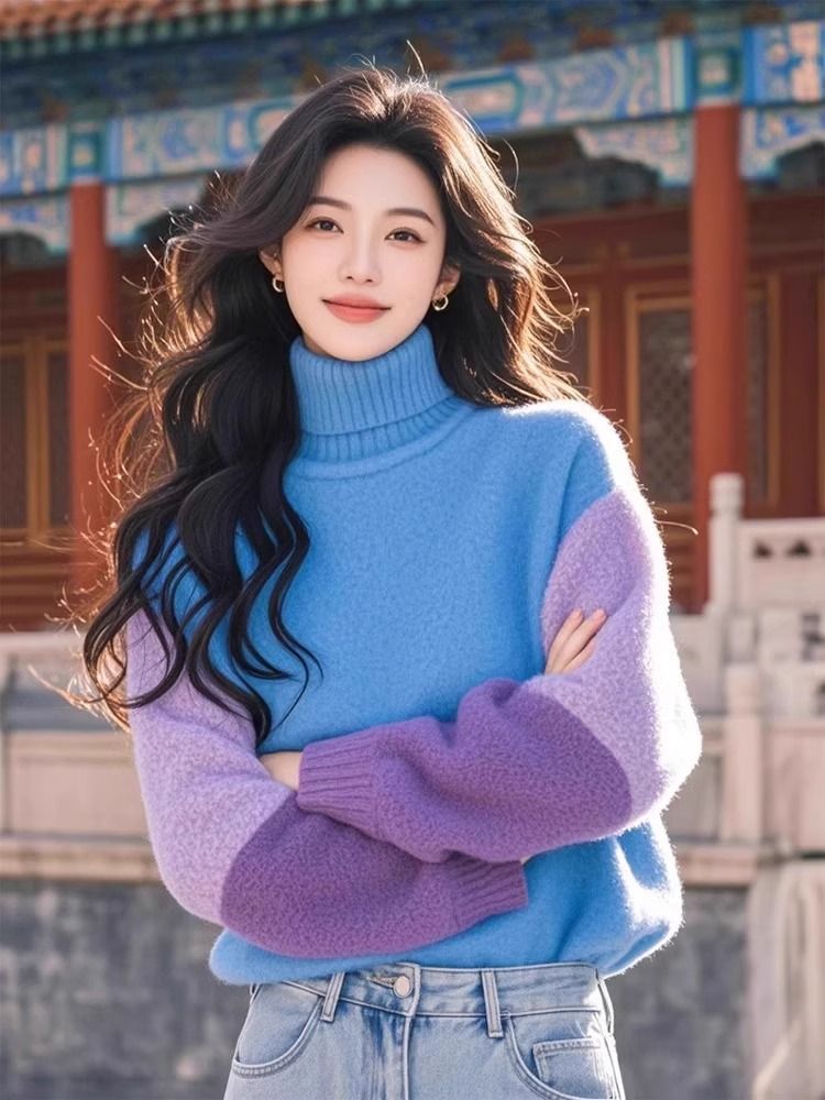 Stylish Contrasting Colors Spl - Winter Clothing Colors ulasan dan harga