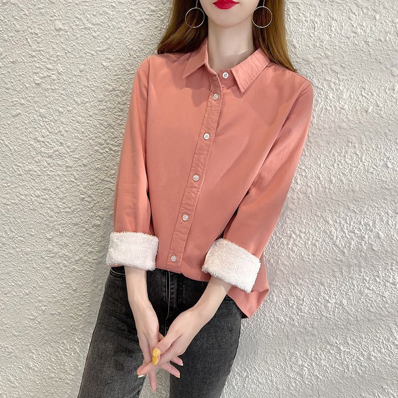 Fashion Add Velvet Warm Shirt  - Winter Clothing Trends 2026 ulasan dan harga