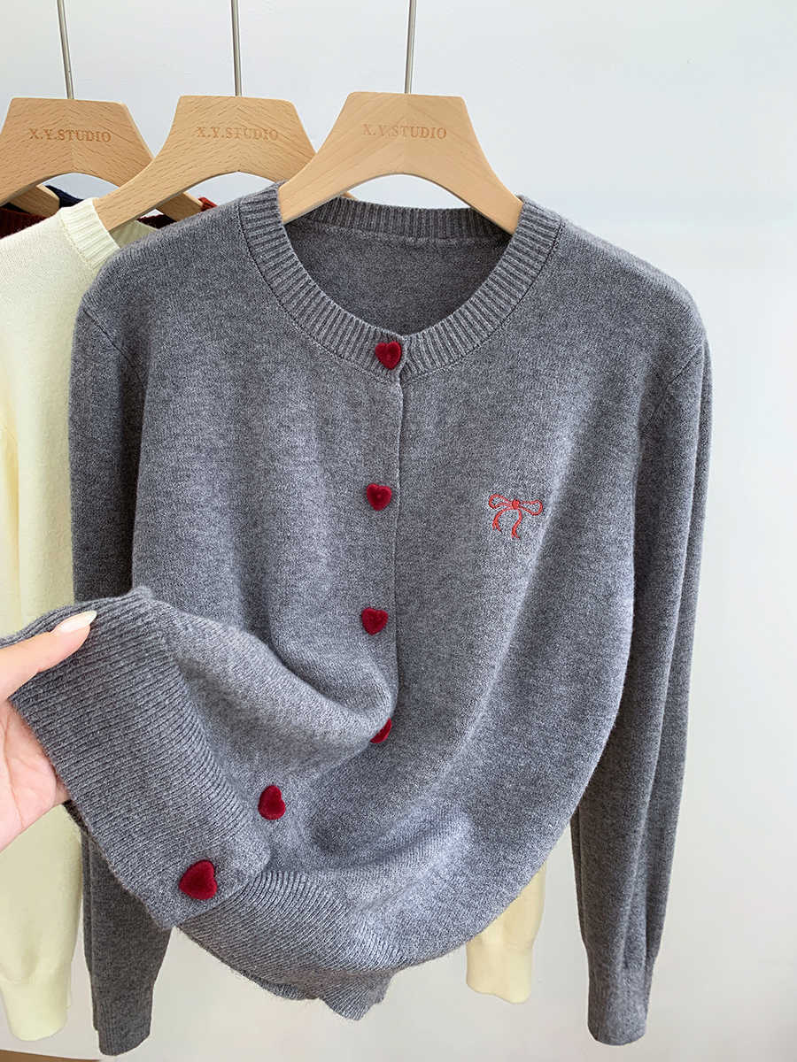 Bow Embroidery Knitted Cardiga - Winter Clothing Trends 2026 ulasan dan harga